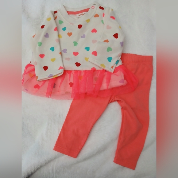 Cat and Jack sweatshirt tutu and leggings set 0-3mos - Picture 2 of 2